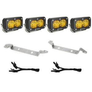 Toyota Tacoma Fog Light Pocket Kit - Baja Designs - S2 Sport Dual - Amber - `24-`27
